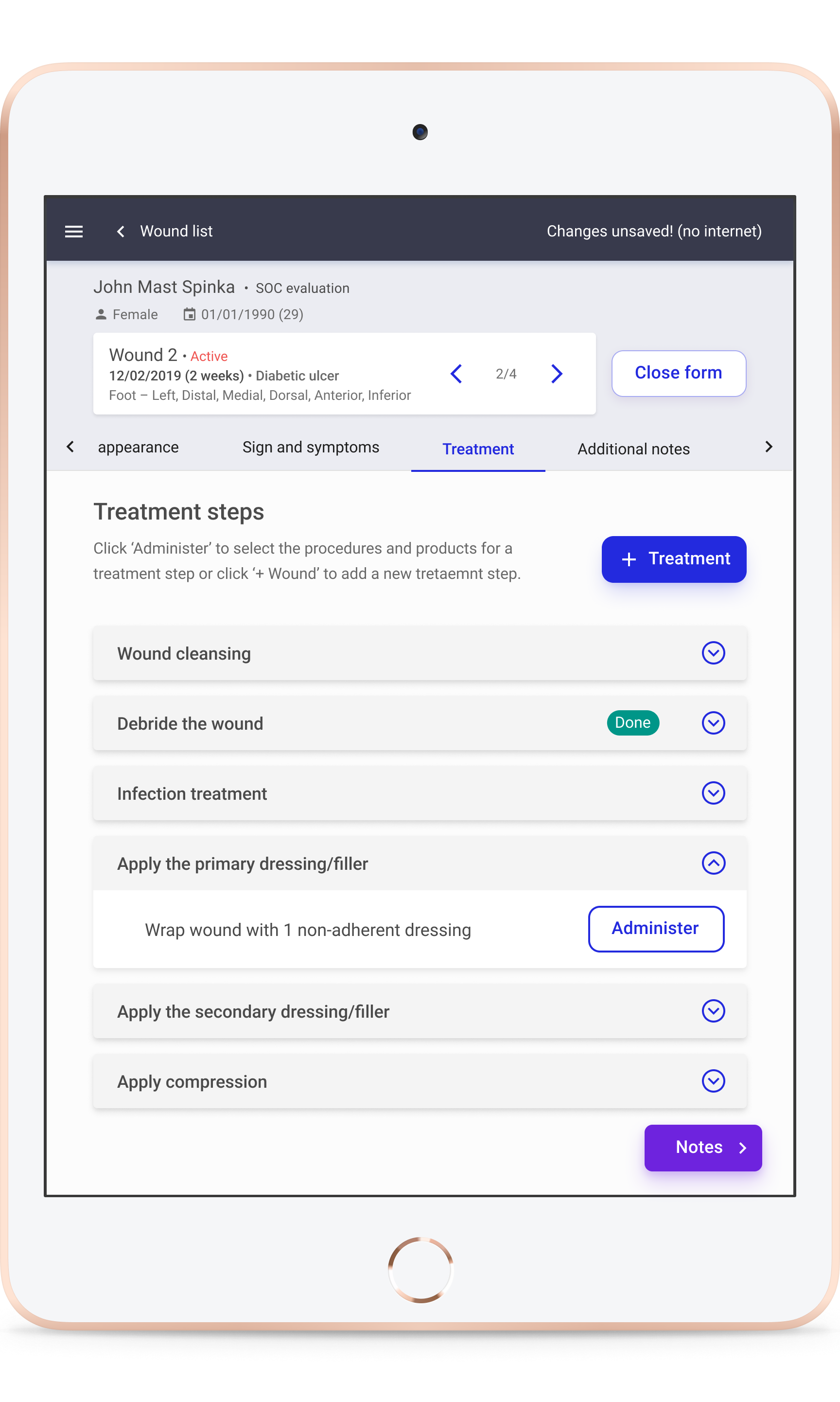 Treatment page